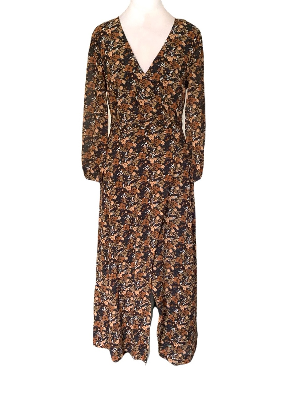 Madewell XS/S Nightflower Prairie Blossom Woodland Floral V Neck Maxi Dress
